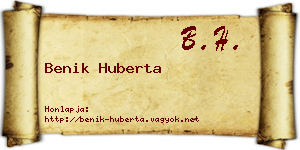 Benik Huberta névjegykártya